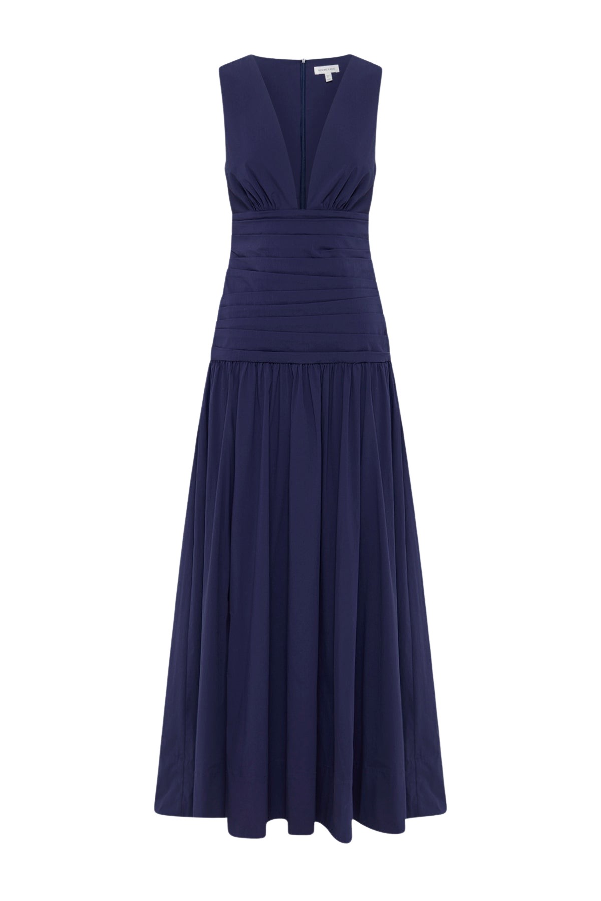 Shona Joy Campbell Plunged Gathered Maxi Dress