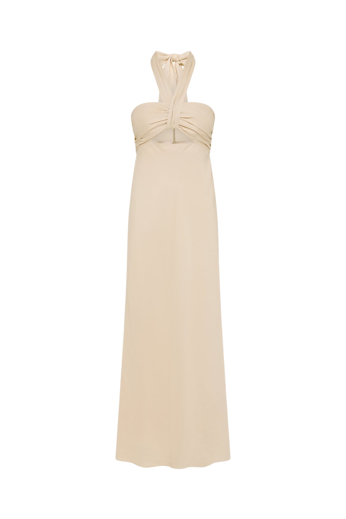 Shona Joy Gigi Ruched Halter Midi Dress