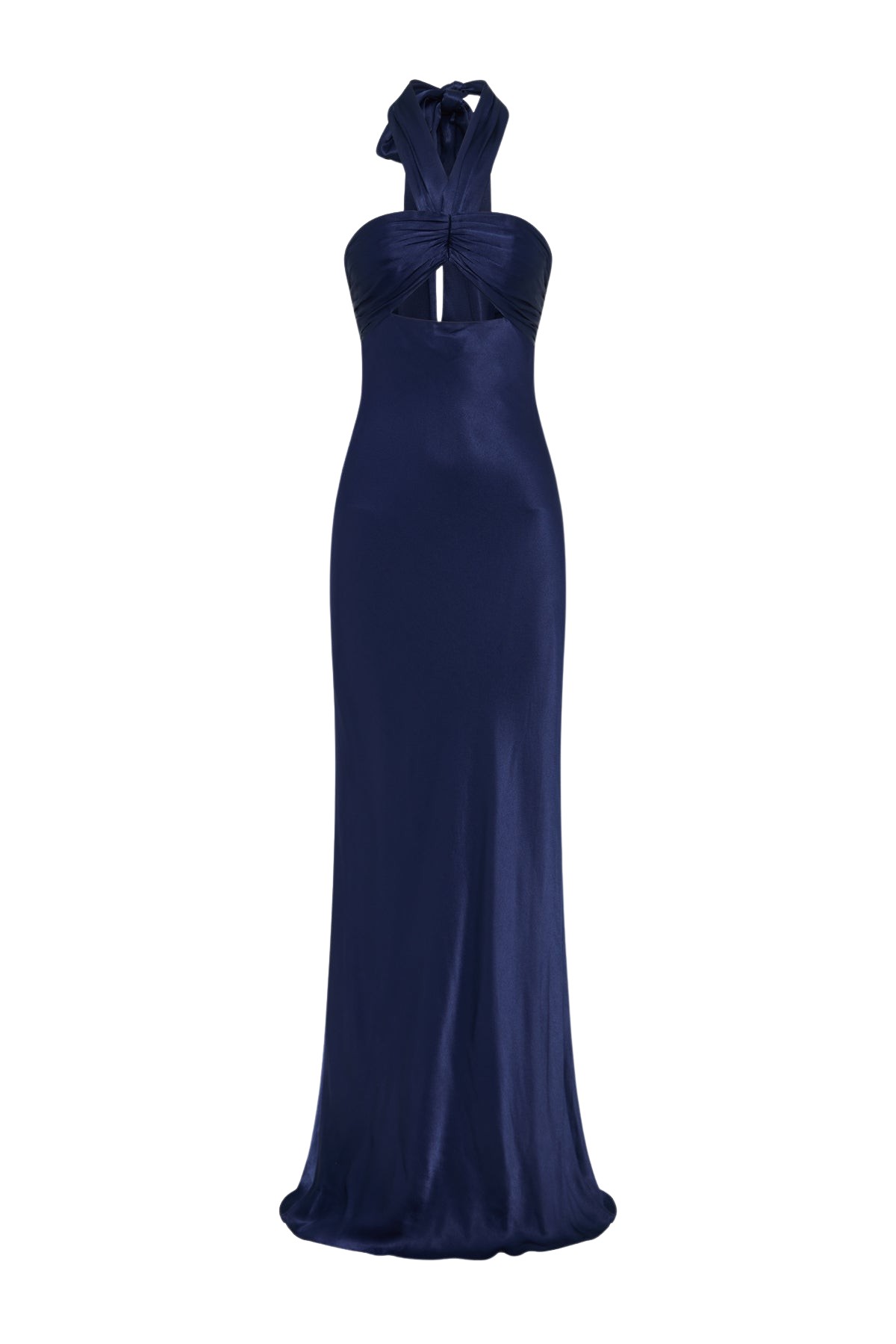 Shona Joy La Lune Ruched Halter Maxi Dress