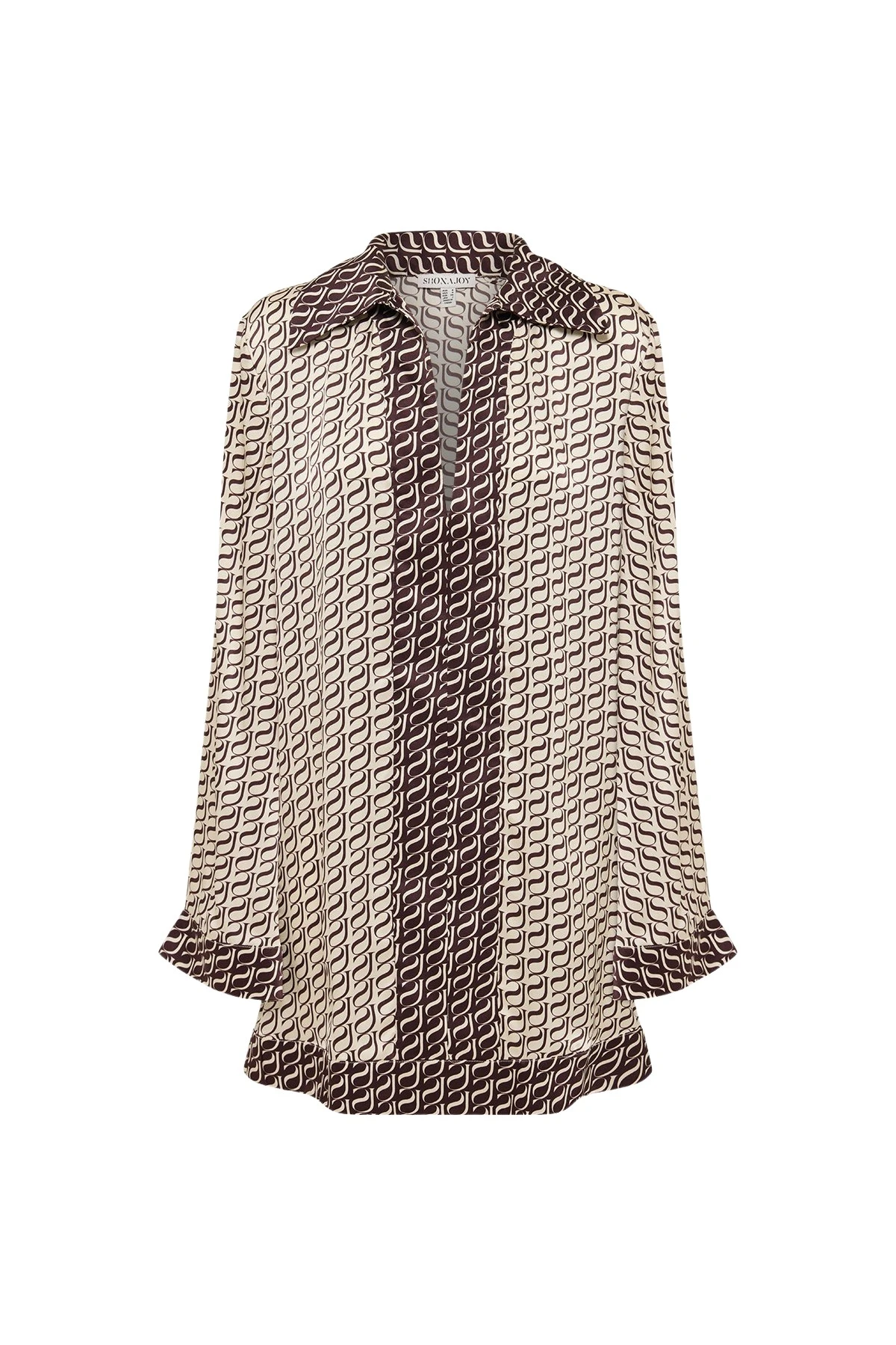 Shona-Joy-Monogram-Silk-Contrast-Mini-Dress-2025-coveti59798_nobg Shona Joy Brown Dresses luxury Clothing from Luxury Handbags Marketplace