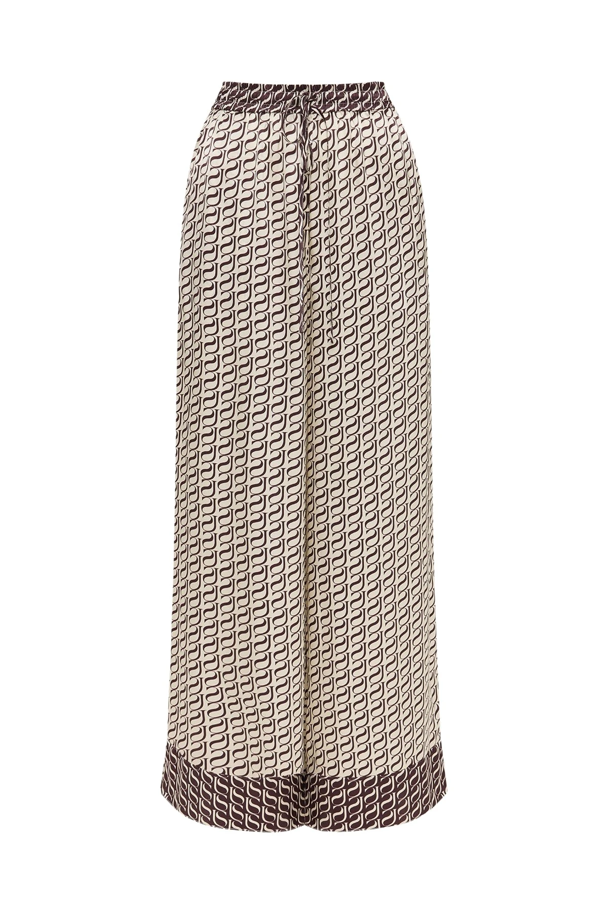 Shona-Joy-Monogram-Silk-Contrast-Pant-2025-coveti34841_nobg Shona Joy Brown Pants luxury Clothing from Luxury Handbags Marketplace