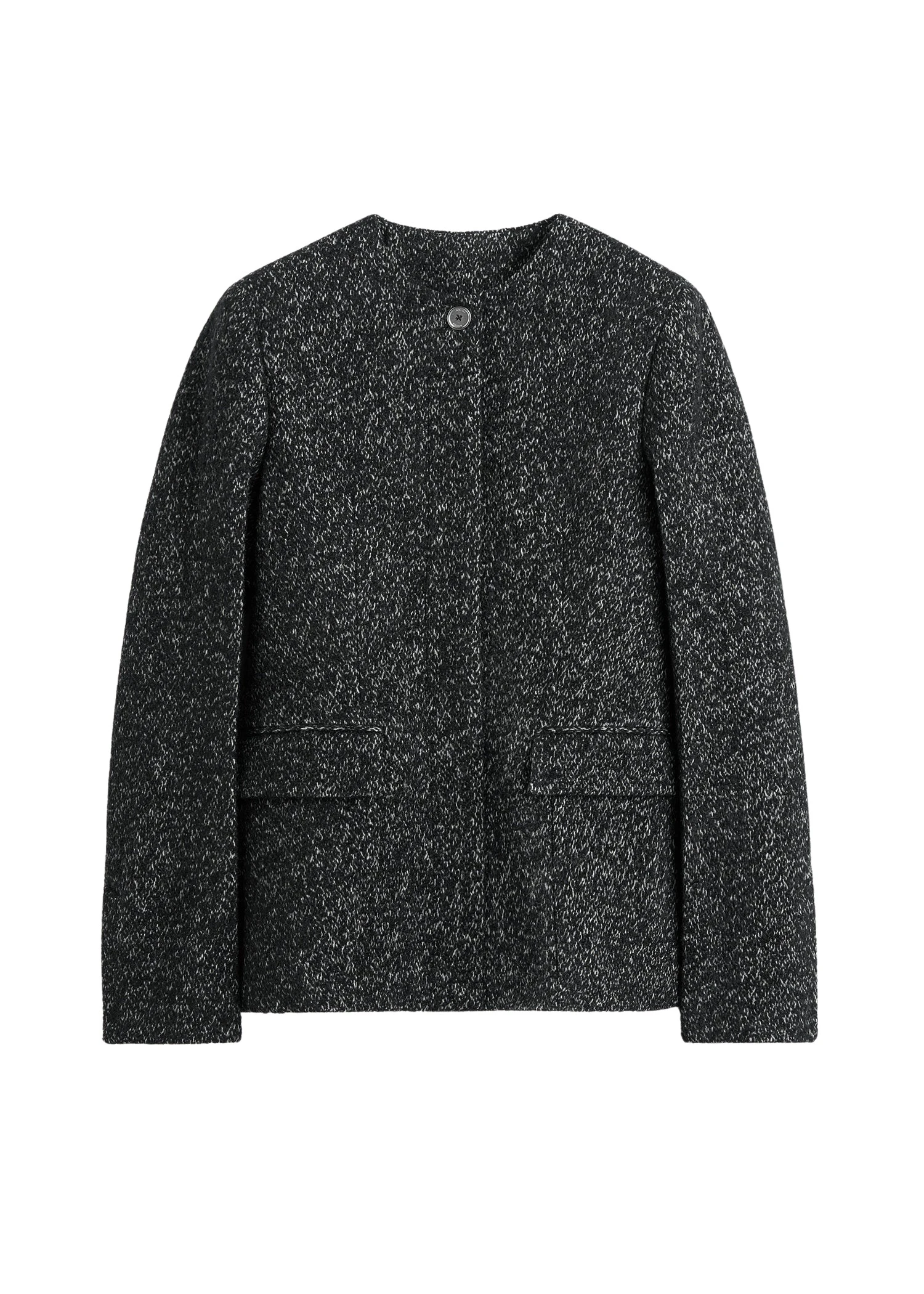 Toteme-Collarless-Cinched-Jacket-BlackWhite28005_nobg Toteme Jackets with minimalist design at Luxury Shoes
