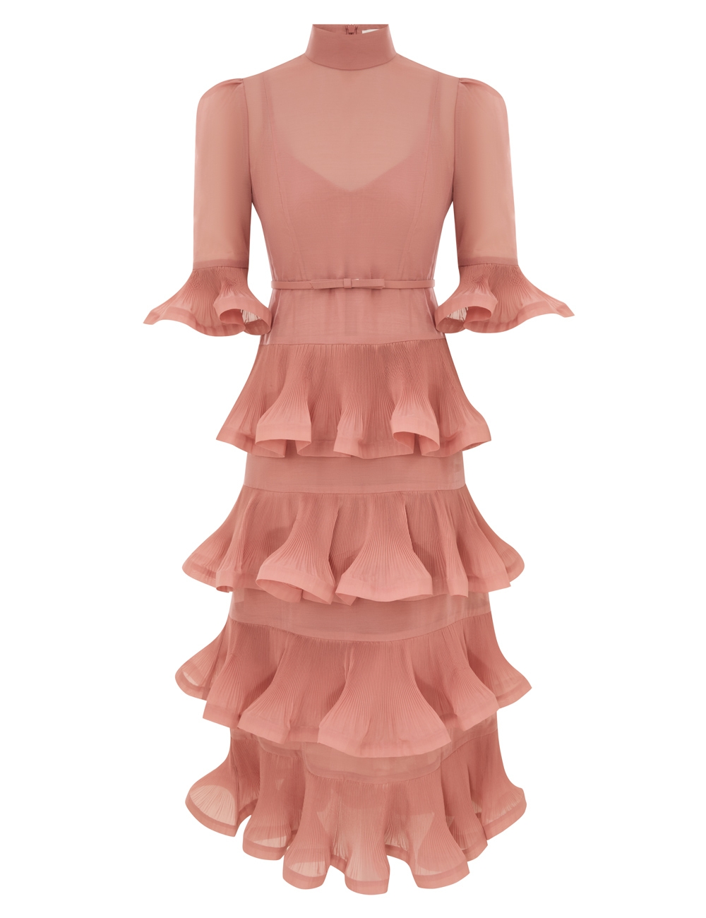 Zimmermann Pleated Sleeved Midi Dress