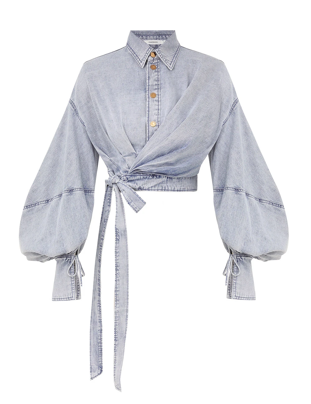 Zimmermann Rebellion Denim Wrap Top | Ready to Wear 2025 Collection Luxury Shoes Elevate your elegance in this Zimmermann Tops from the 2025 resort wear edit