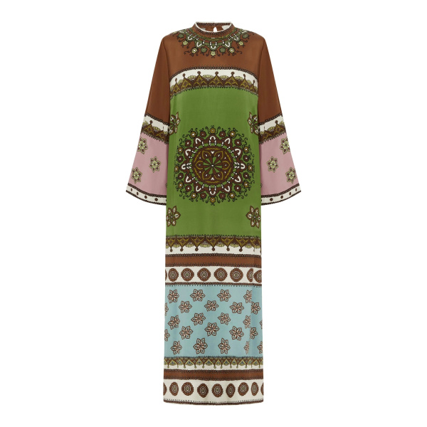 alemais contina silk midi dress