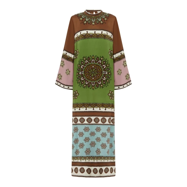 alemais contina silk midi dress