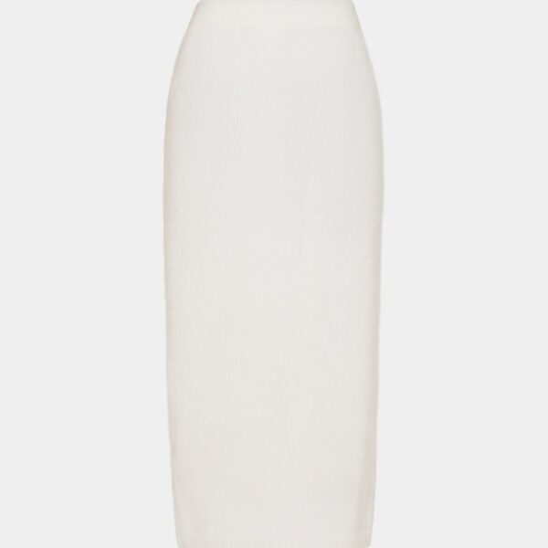 Alessandra Rich Carded Mohair Midi Skirt, view 2