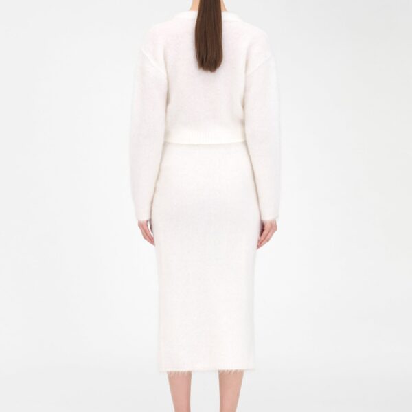 Alessandra Rich Carded Mohair Midi Skirt, view 4