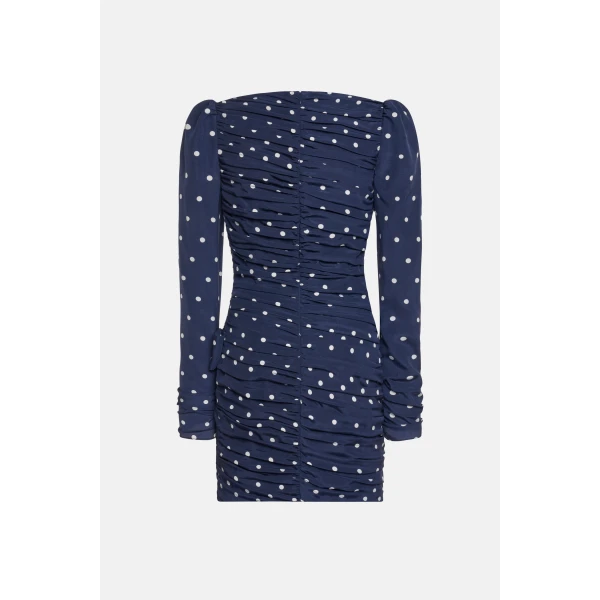 Polka Dot Draped Mini Dress