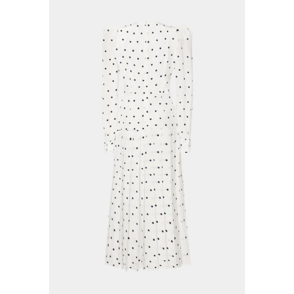 Polka Dot Dress With Pleated Skirt