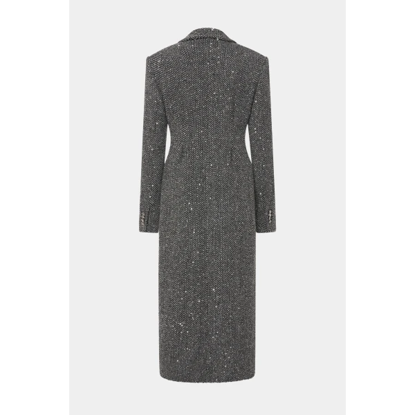 Sequin Tweed Coat