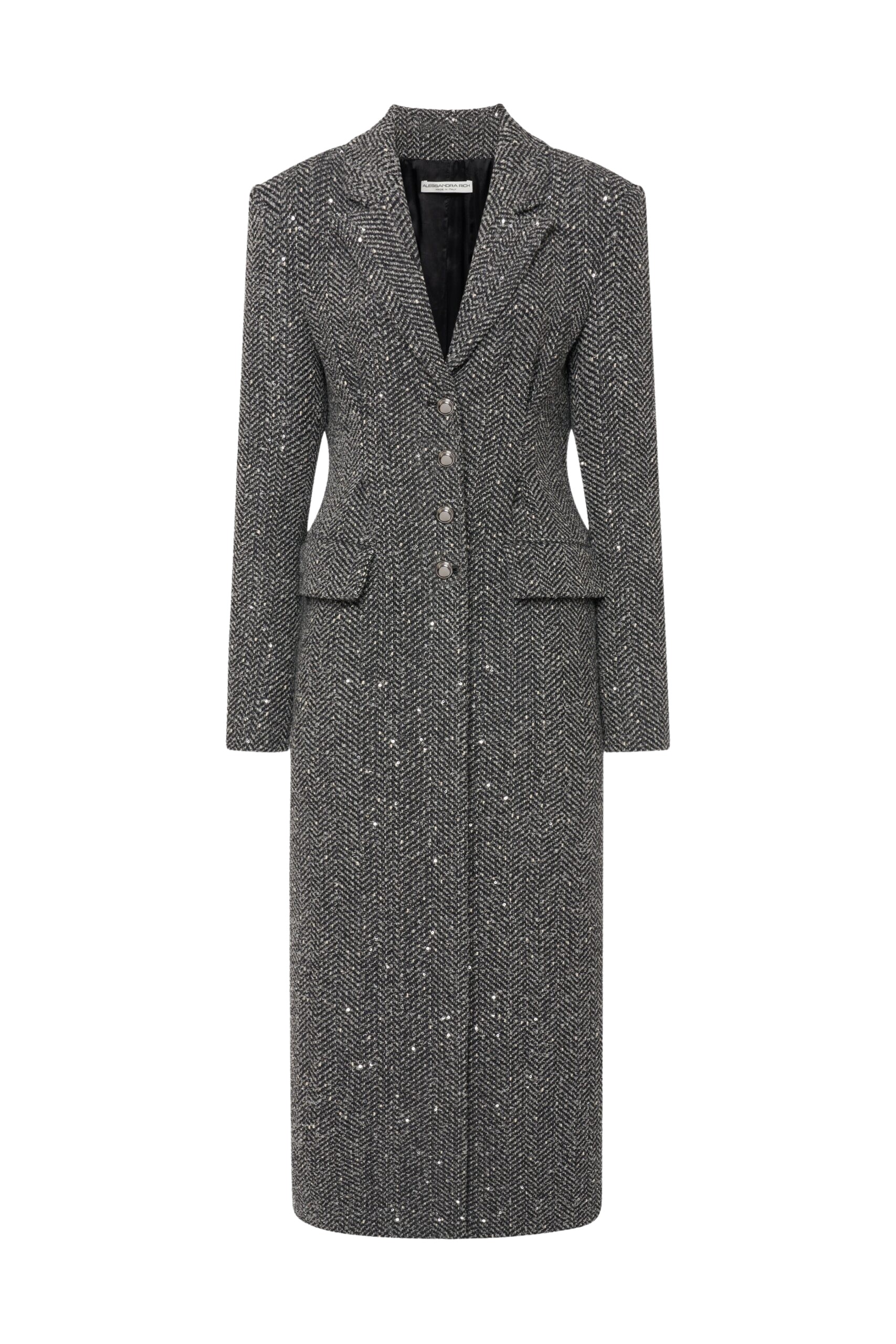 Alessandra Rich Sequin Tweed Coat