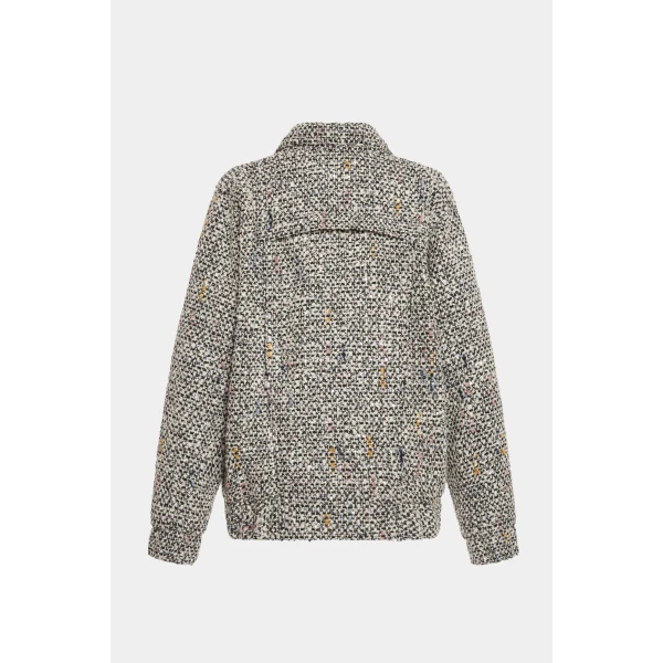 Sequin Tweed Oversized Bomber