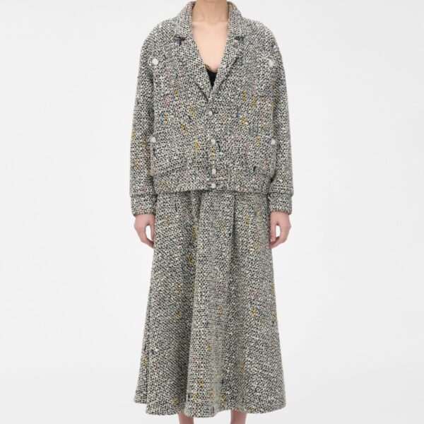 Alessandra Rich Sequin Tweed Oversized Bomber Jacket, view 3