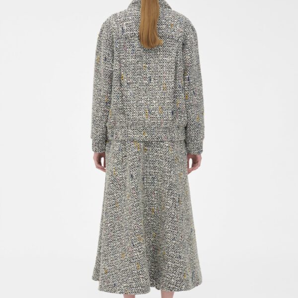 Alessandra Rich Sequin Tweed Oversized Bomber Jacket, view 4