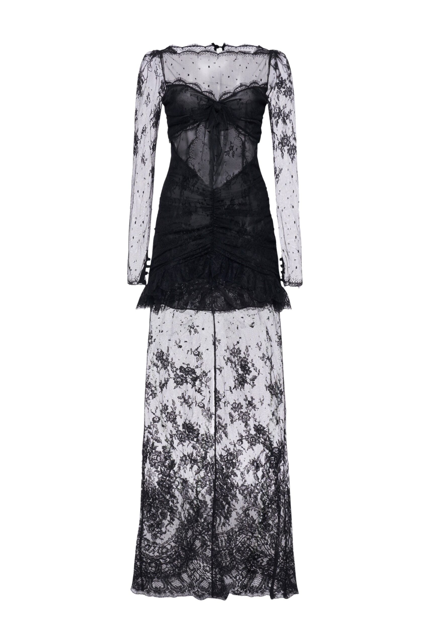 Alessandra Rich Sheer Lace Dress
