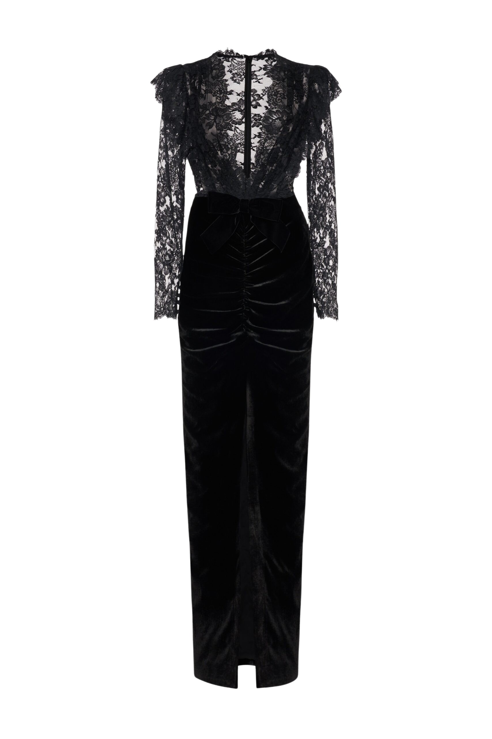 Alessandra Rich Velvet And Lace Gown