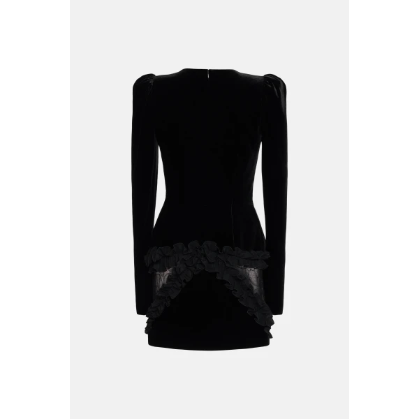 Velvet And Lace Mini Dress
