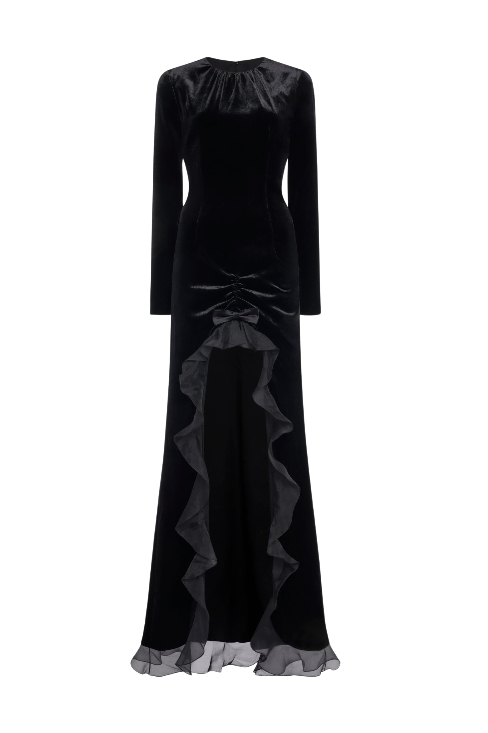Alessandra Rich Velvet Dress With Ruches