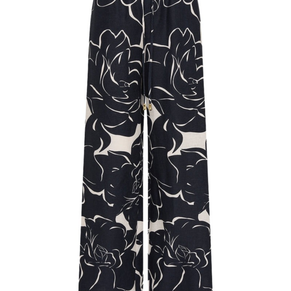 Carla Zampatti Celestial Petals Linen Tie Waist Pant