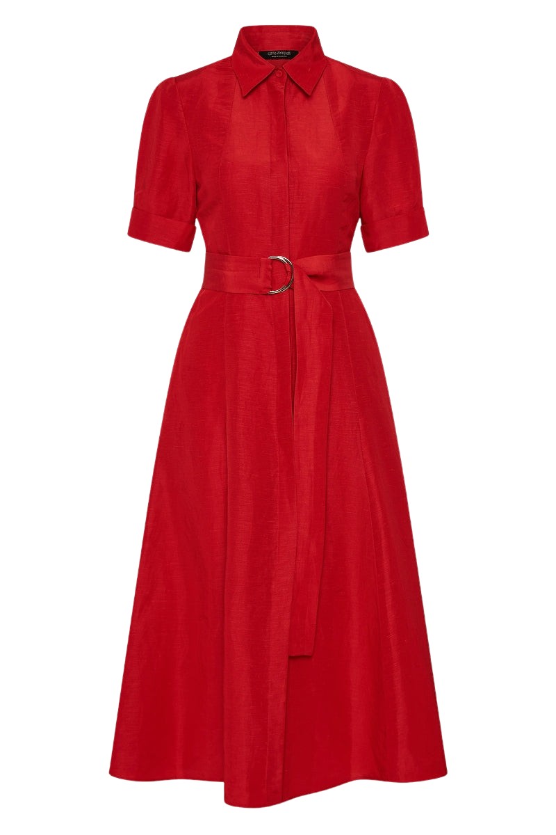 Carla-Zampatti-Crimson-Linen-Blend-Shirt-Dress95341_nobg Carla Zampatti Dresses