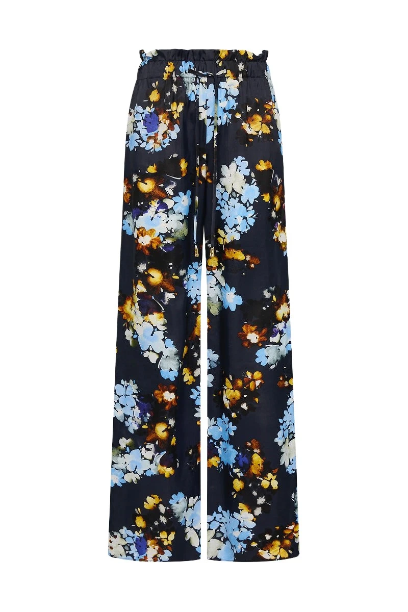 Carla-Zampatti-Midnight-Botanica-Viscose-Twill-Gathered-Waist-Pant61310_nobg Carla Zampatti Pants