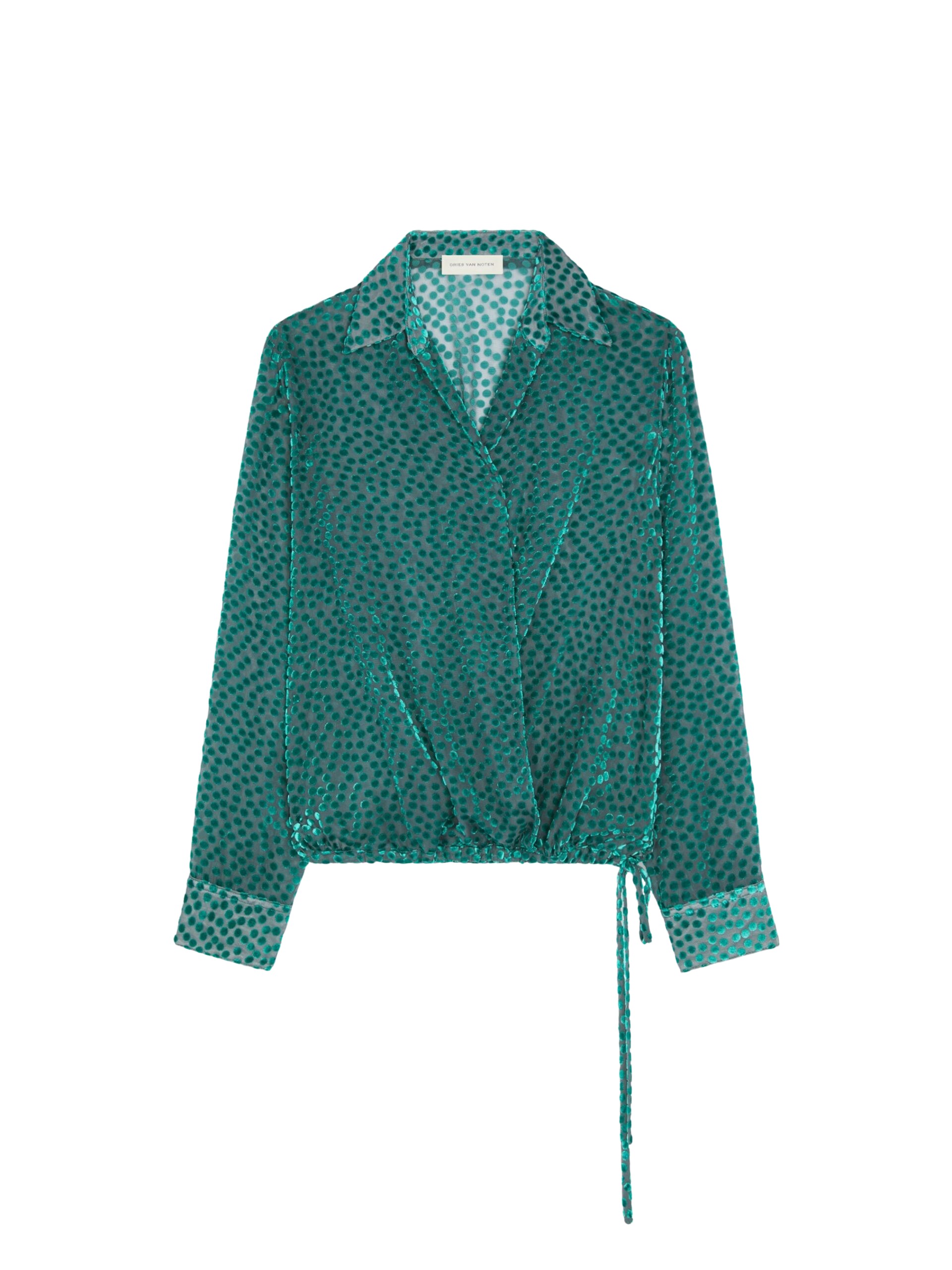 Dries Van Noten Devoré wrap shirt