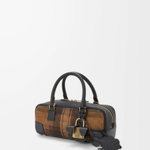 LOEWE Amazona 23 Cropped Bag In Tartan Suede And Nappa Calfskin, view 2