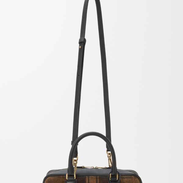 LOEWE Amazona 23 Cropped Bag In Tartan Suede And Nappa Calfskin, view 4