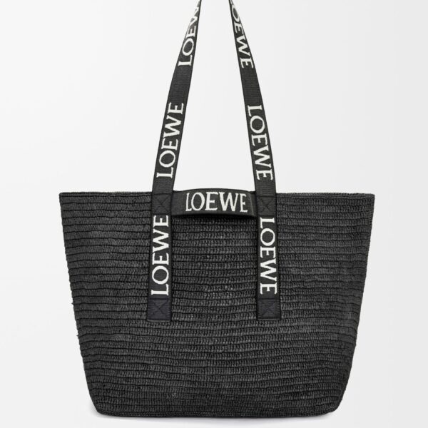 LOEWE Fold Shopper In Raffia, view 4