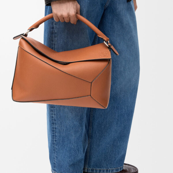 LOEWE Large Puzzle Edge Bag In Classic Calfskin, view 2
