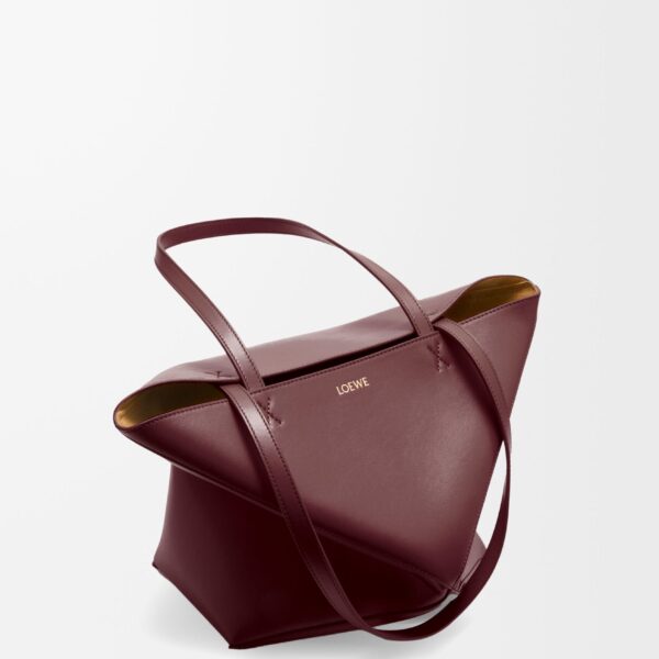 LOEWE Medium Puzzle Fold Tote In Shiny Calfskin, view 4