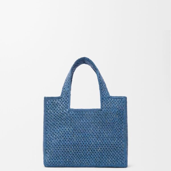 LOEWE Mini Loewe Font Tote In Raffia, view 3