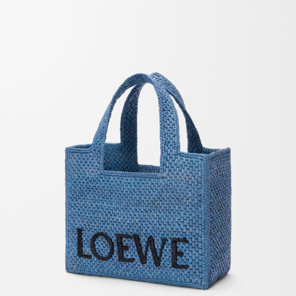 LOEWE Small Loewe Font Tote In Raffia, view 2