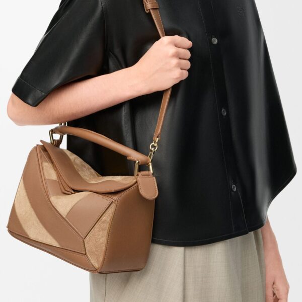 LOEWE Small Puzzle Bag In Classic Calfskin And Suede, view 2