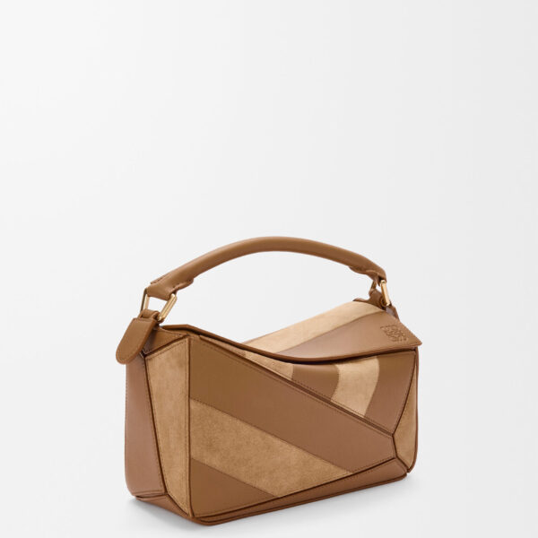 LOEWE Small Puzzle Bag In Classic Calfskin And Suede, view 3