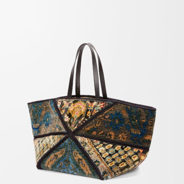 LOEWE Xxl Carpet Puzzle Fold Tote In Silk And Wool, view 2