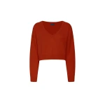 Lapointe Cashmere Cropped V Neck Sweater