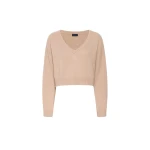 Lapointe Cashmere Cropped V Neck Sweater