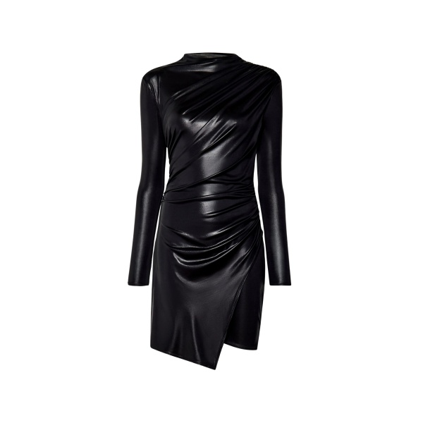 Lapointe Coated Jersey Draped Mini Dress
