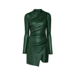 Lapointe Coated Jersey Draped Mini Dress