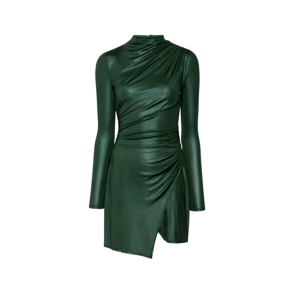 Lapointe Coated Jersey Draped Mini Dress