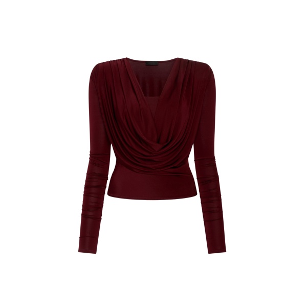 Lapointe Jersey Cowl Neck Bandeau Top