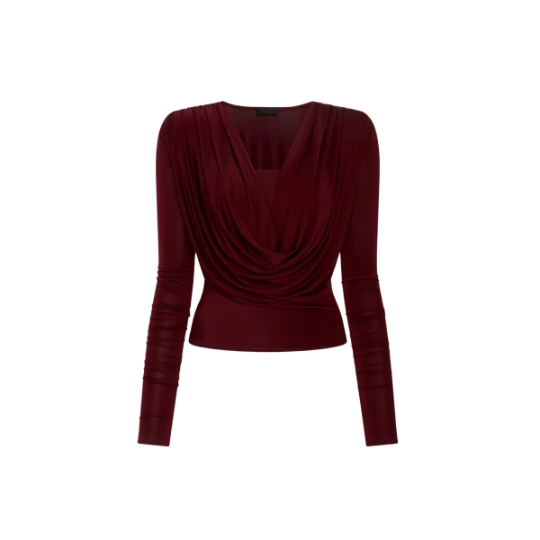 Lapointe Jersey Cowl Neck Bandeau Top