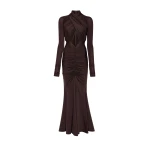 Lapointe Jersey Halter Ruched Gown