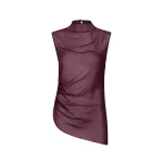 Lapointe-Lightweight-Georgette-Mock-Neck-Ruched-Top-4-scaled87821_nobg Lapointe Lightweight Georgette Mock Neck Ruched Top