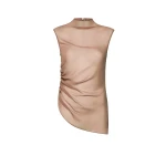 Lapointe-Lightweight-Georgette-Mock-Neck-Ruched-Top-scaled62779_nobg Lapointe Lightweight Georgette Mock Neck Ruched Top
