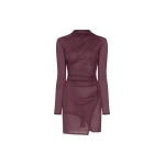 Lapointe Mesh Draped Mini Dress