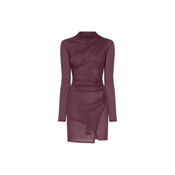 Lapointe Mesh Draped Mini Dress