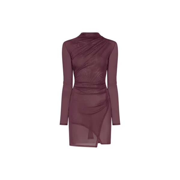 Lapointe Mesh Draped Mini Dress